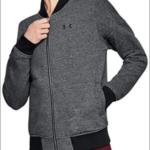 Under Armour Threadborne Fleece Bomber Jacket Grey Size XL